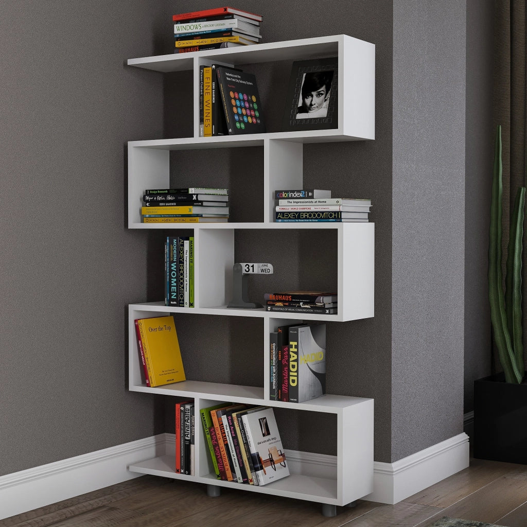 Libreria in legno "Elif" 90 x 20 x 156 cm - Bianco