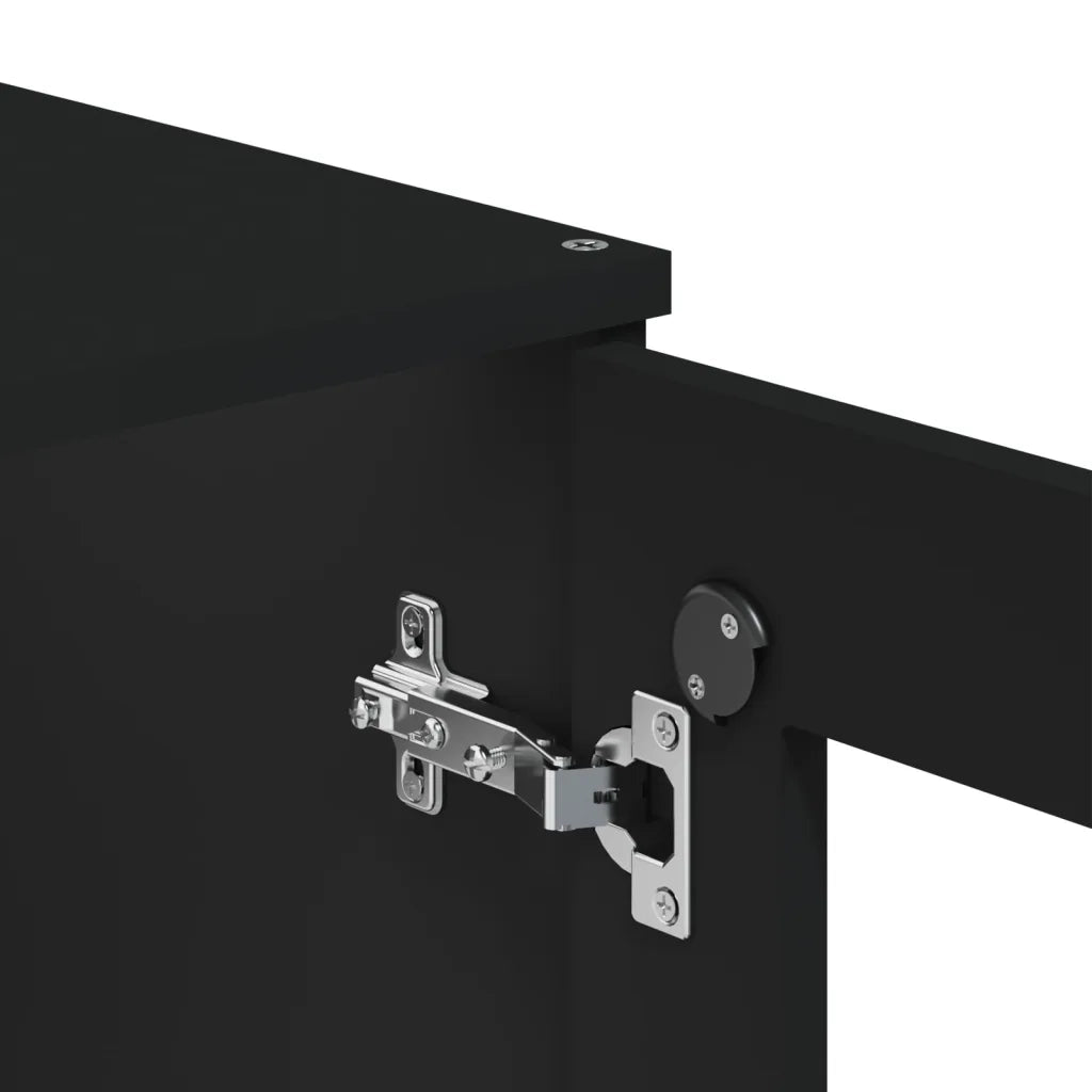 Piano per Credenza | Madia | Buffet da pranzo | Armadio da pranzo VIKEN Nero in Legno Multistrato