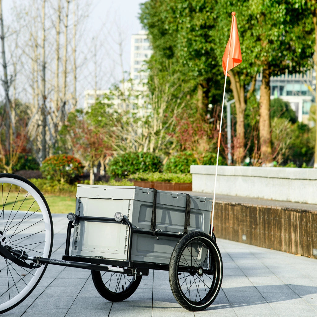 Rimorchio Bici con Cassa Rimovibile e Pieghevole 65L ¨C zephmum ¨C 40KG Max Carico