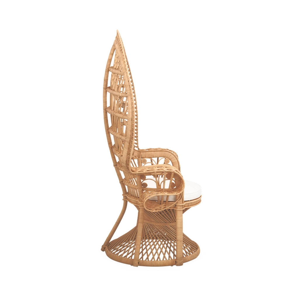 Poltrona vintage in rattan, marrone naturale
