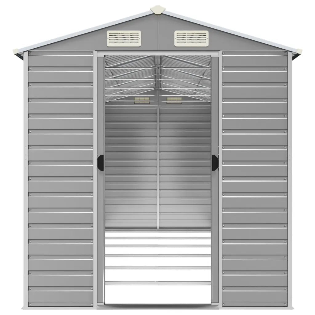 Casetta da giardino grigio chiaro 191x555x198 cm in acciaio zincato 3188247