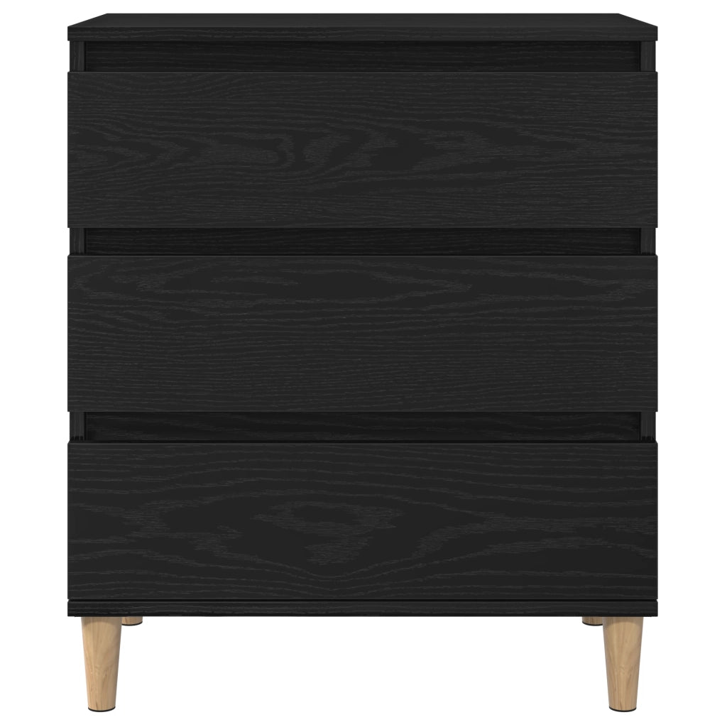 Mobile Nero Rovere 60x35x70 cm Legno ingegnerizzato