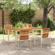 Set da Pranzo da Giardino  da 5 Pezzi in Legno Massiccio di Acacia