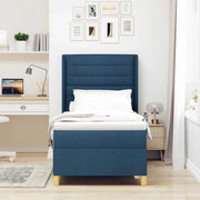 Letto a molle con materasso Blu 100 x 200 cm Tessuto 3341762
