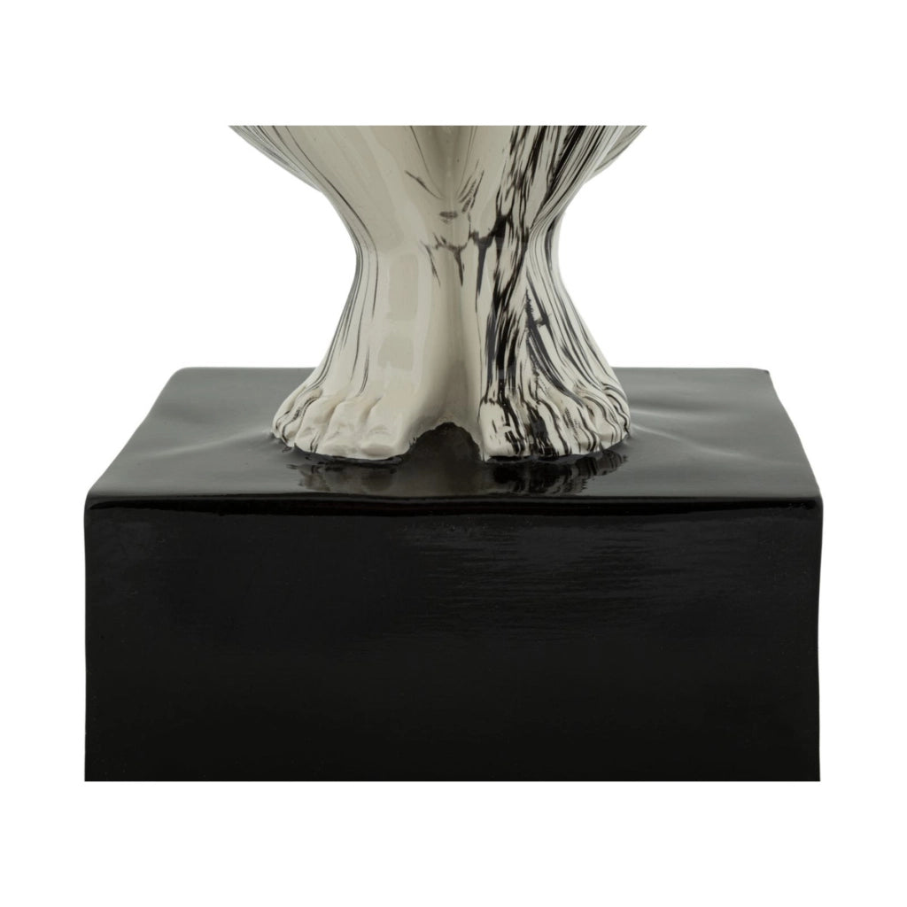 Scultura Ginnasta in poliresina bianco e nero