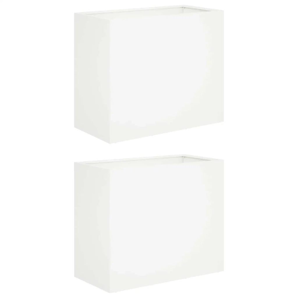 Vaso da giardino 2 pz Bianco 60 x 30 x 40 cm 8005557
