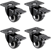 Set di ruote mobili per 280 kg - Set di 4 ruote mobili - Ruote mobili con freno - Ruote per mobili - Ruote in nylon - Ruote con ammortizzazione e silenzio