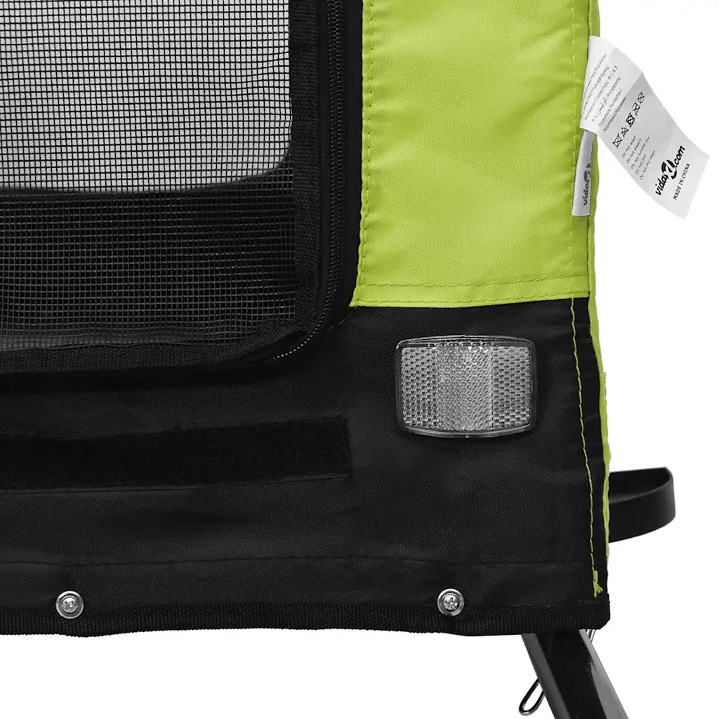 Rimorchio da Bici per Animali Verde e Nero Oxford e Ferro CFW3239221
