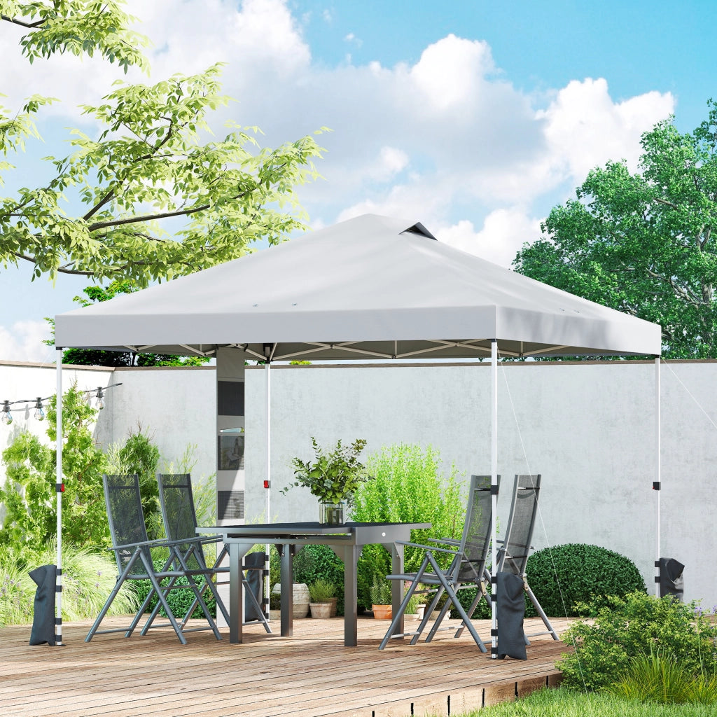 Gazebo Giardino 3x3 m ¨C Zephmum ¨C Bianco Metallo Oxford