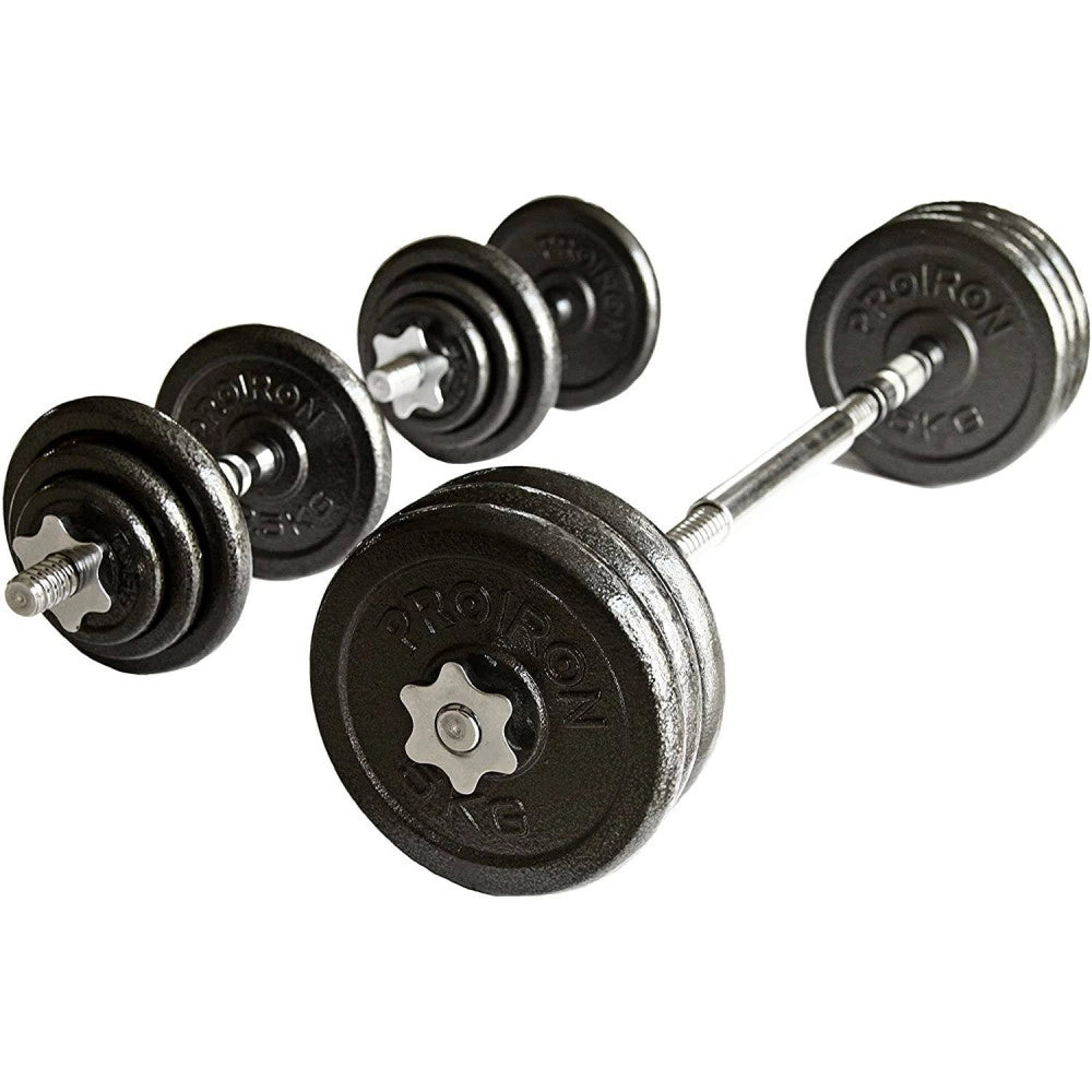 Trade Shop - Set Di Manubri Regolabili Dumbbell Bilanciere 30 Kg Tot Regolabile Body Building -