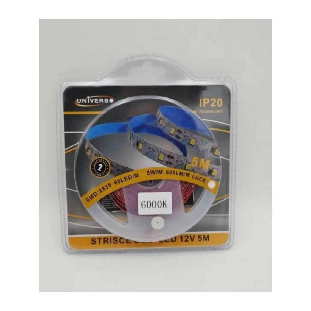 Trade Shop - Striscia Flessibile Strip Led Modellabile 5mt Smd 2835 Vari Toni Luce 2835-12v-s -