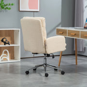 Sedia da ufficio ergonomica in poliestere, bianco crema