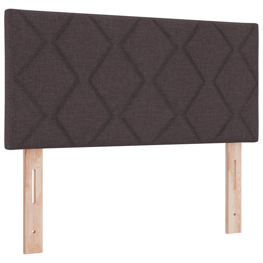 Letto Box Spring con Materasso e LED Marrone Scuro 100x200 cm Tessuto
