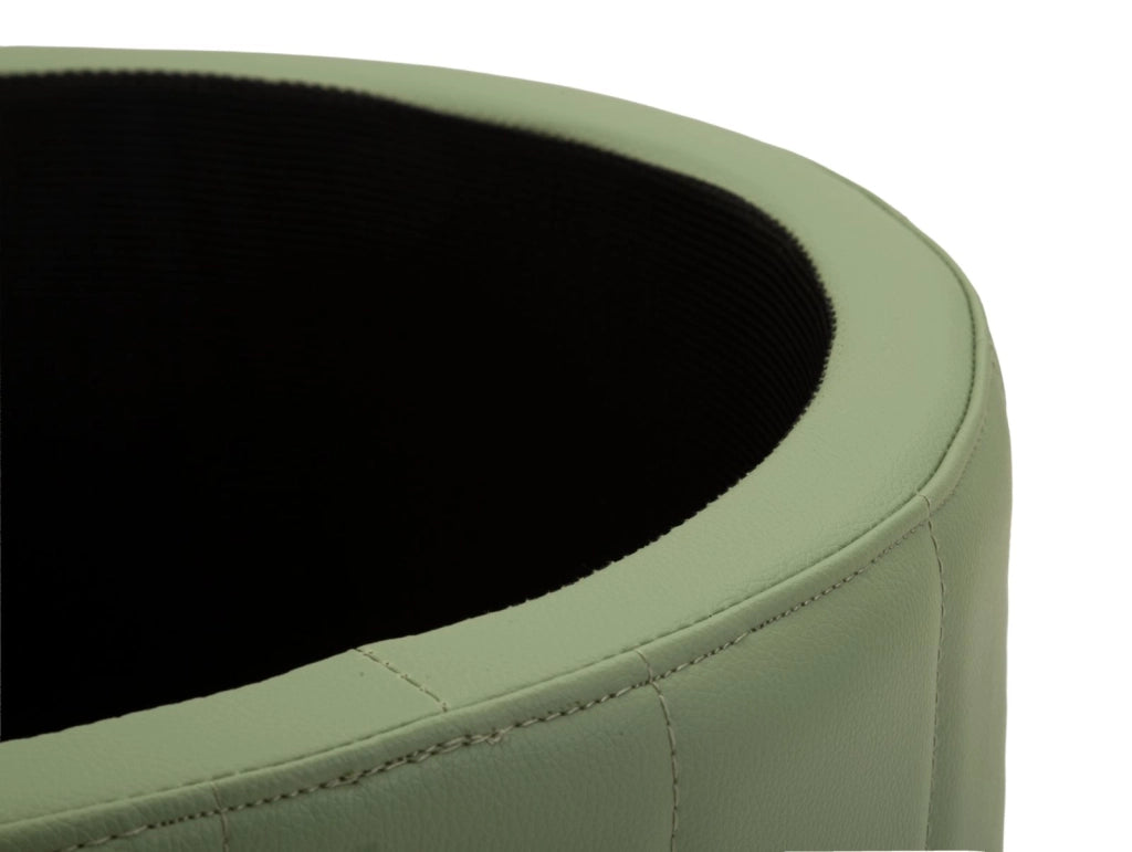 Puff con Contenitore London Verde Ø46,5x44 cm in Pino e MDF e Spugna e Metallo e PU