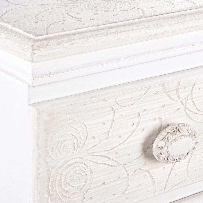 Cassettiera Legno Bianco Rustico da Interno - CLARA