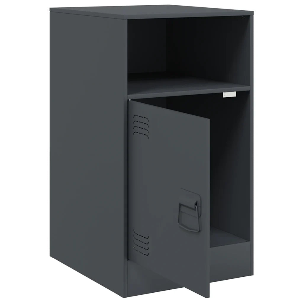 Comodino Antracite 34,5x39x62 cm in Acciaio 841767