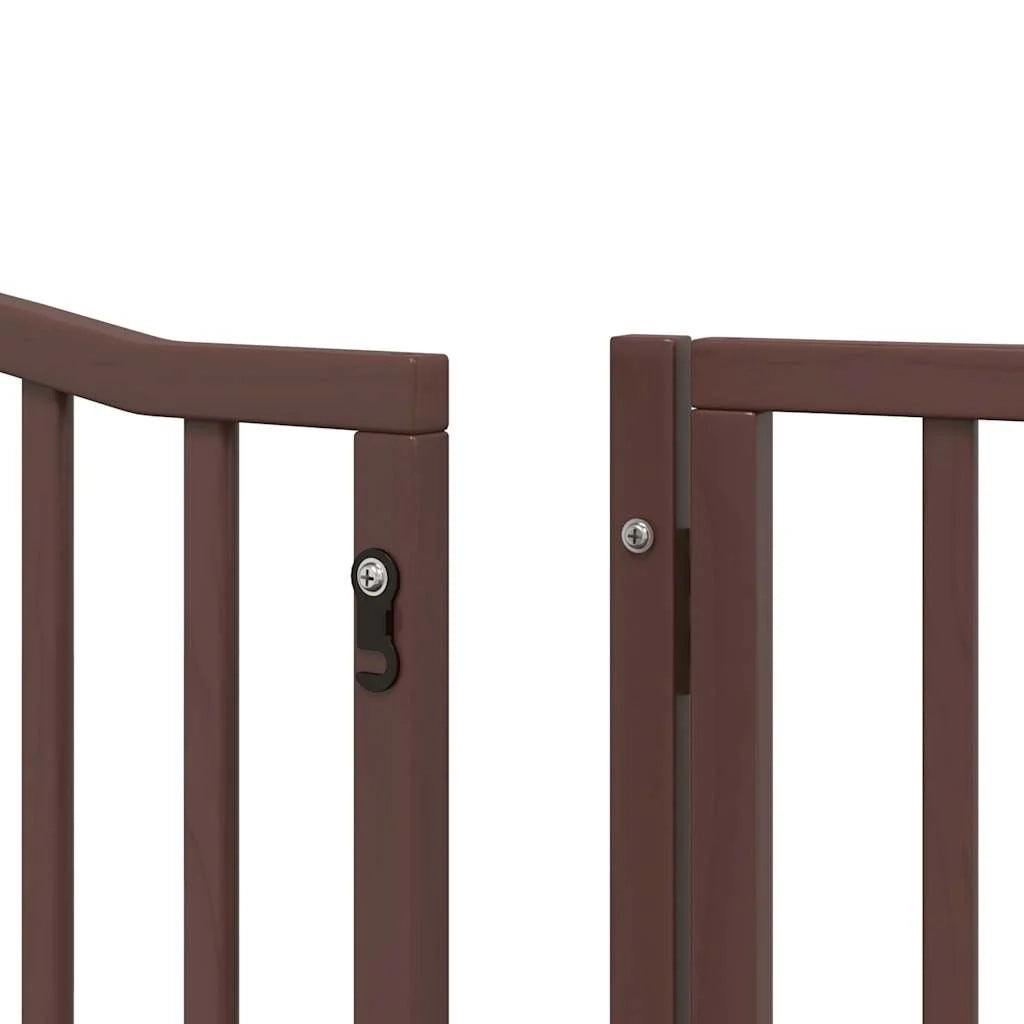 Cancelletto di sicurezza per animali domestici porta pieghevole 8 pannelli legno di pioppo marrone 02_0023250
