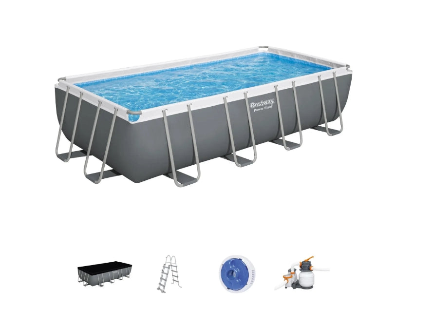 Bestway Power Steel Piscina mis.549x274x122 cm, pvc/tritech, effetto mosaico interno, include filtro a sabbia, copertura, scaletta, dosatore chimico ChemConnect