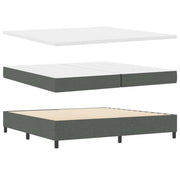 Letto a molle con materasso Grigio scuro 200 x 200 cm Tessuto