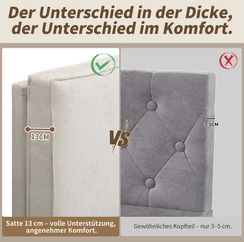 Letto matrimoniale 180x200 cm in ciniglia beige con rete