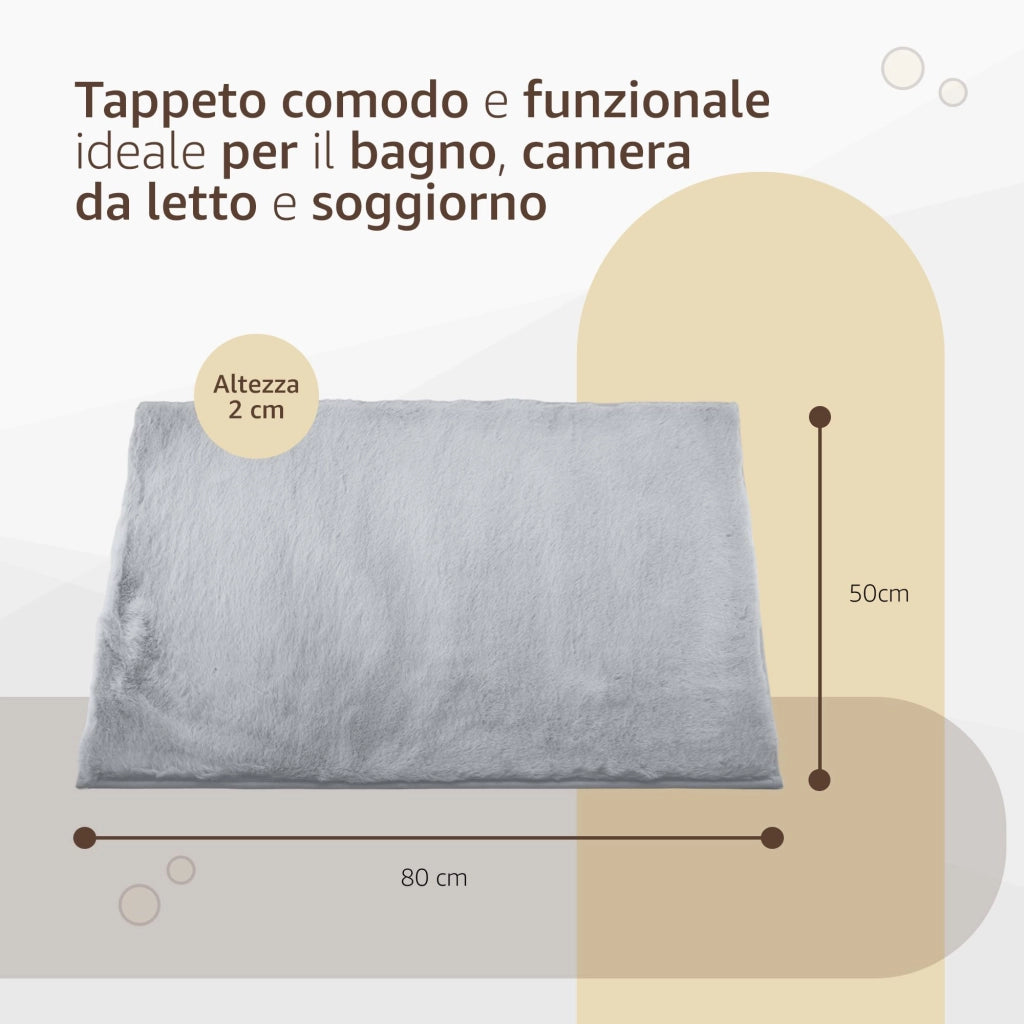 SONIT - 2x Tappeto Scendiletto Moderno 50x80cm - Tappeto per Camera e Salotto - Tappeto Scendiletto Assorbente e Antiscivolo - Tappeto Morbido Colore: GRIGIO
