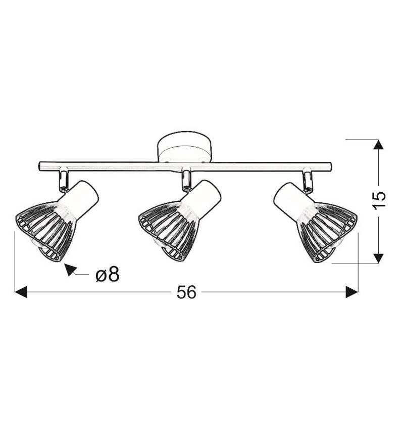 Plafoniera Candellux Fly 93-61973 bianca cromo 3xE14