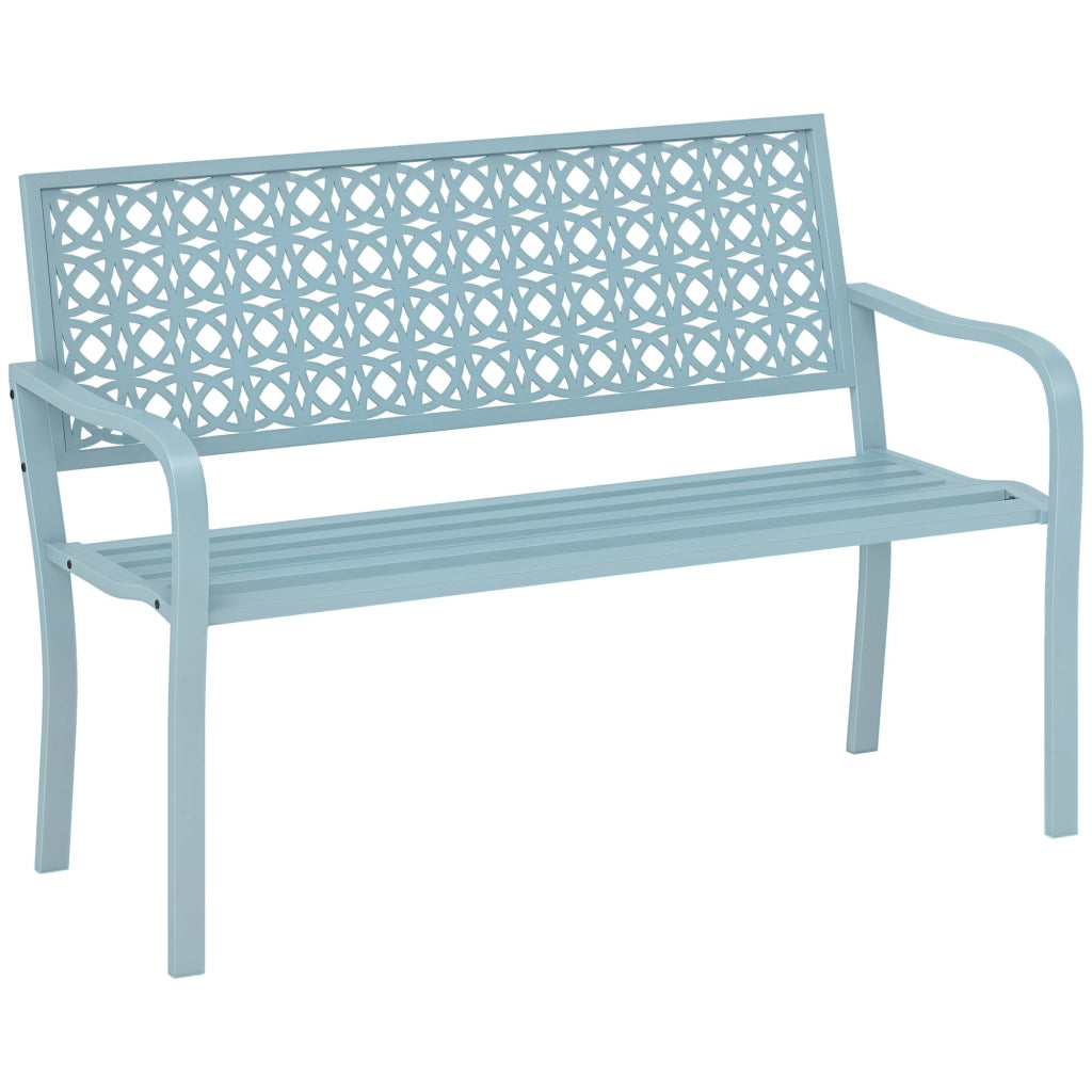 Panchina da Giardino ¨C Zephmum ¨C Blu, Acciaio, per 2 Persone