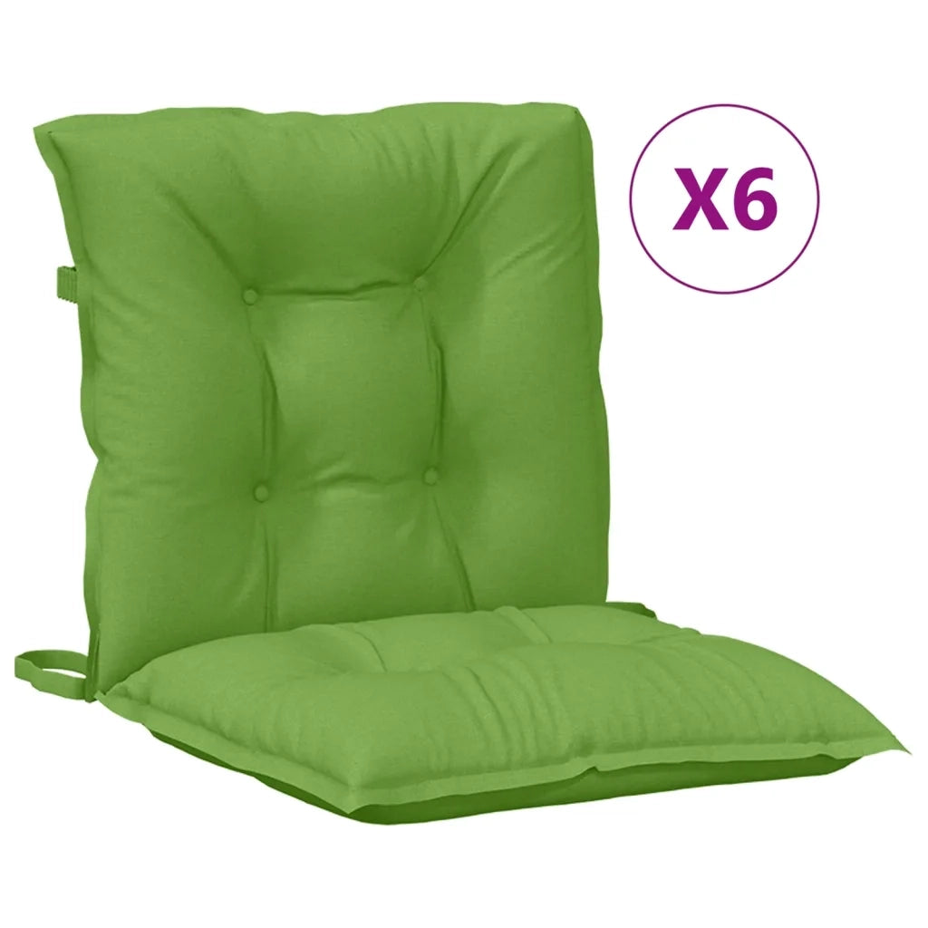 vidaXL Cuscini Sedia Schiena Bassa 6 pz Verde Mélange 100x50x7 Tessuto