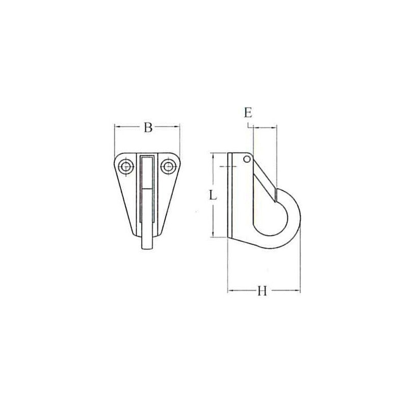 PIASTRINA INOX 316 GANCIO APRIBILE S.S. FENDER HOLDER HOOK MM.35