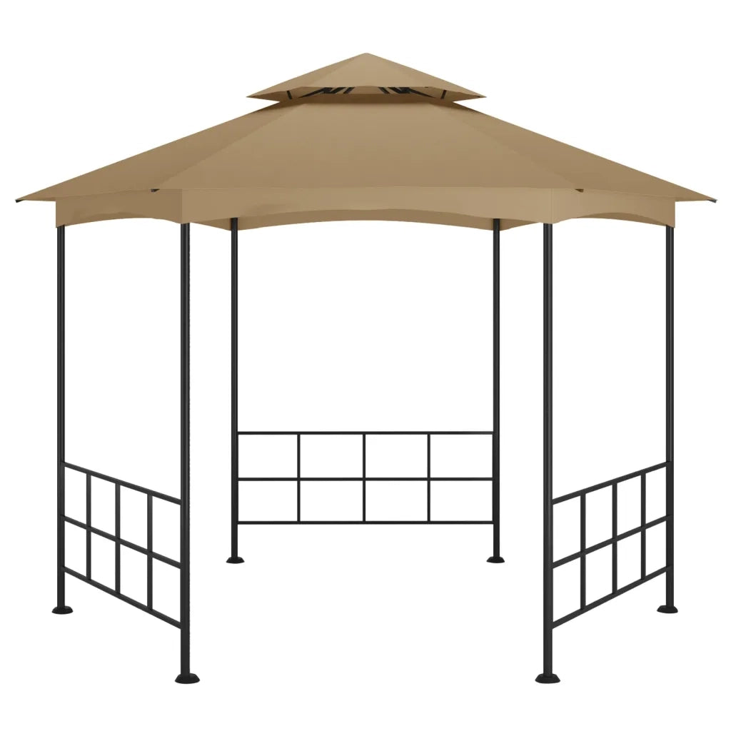 Gazebo | Pergolato con Pareti Laterali 3,1x2,7 m Tortora