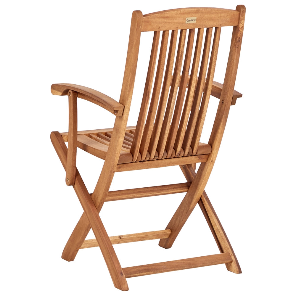 Set da pranzo per esterni in legno di acacia chiaro con cuscini bianco sporco tavolo a 8 posti sedie pieghevoli design rustico