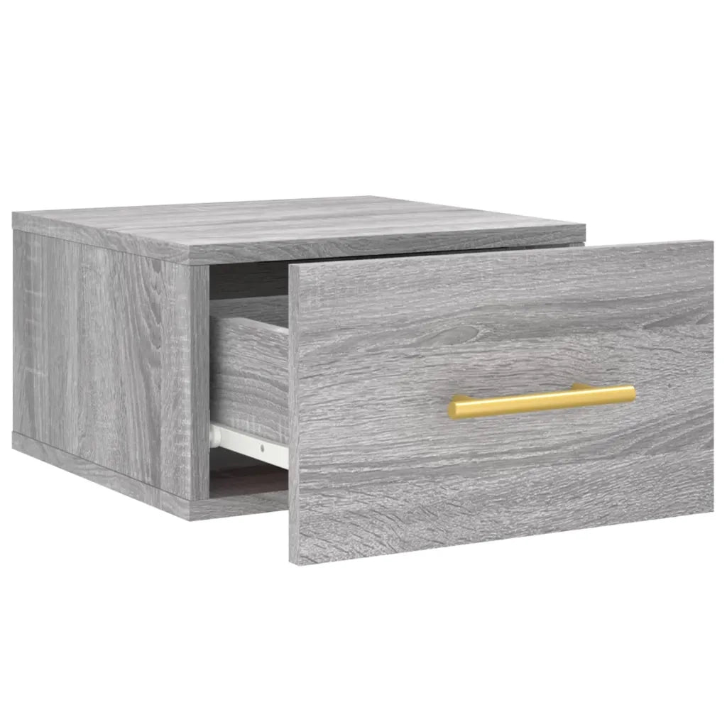 Comodini a Muro 2 pz Grigio Sonoma 35x35x20 cm 829801
