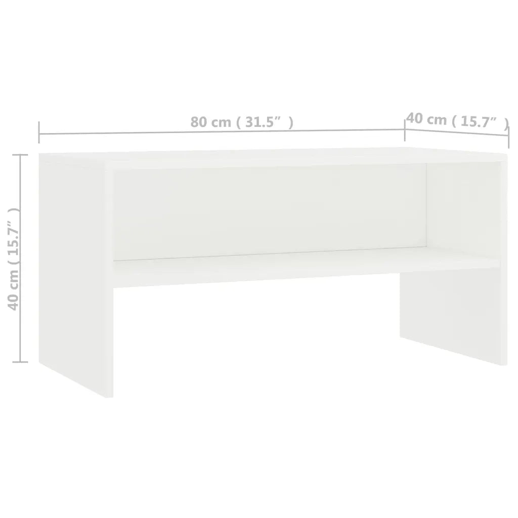 Mobile TV Bianco 80x40x40 cm in Truciolato