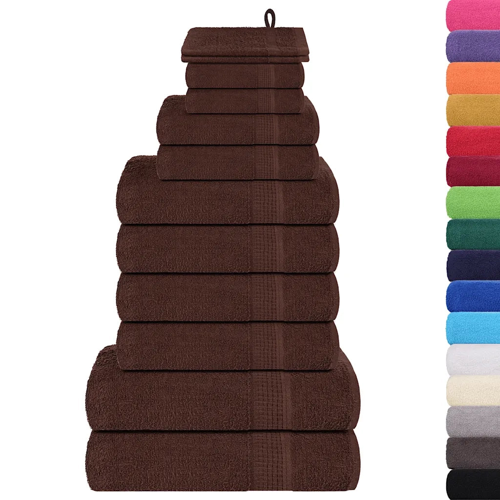 Set di asciugamani 12 pezzi FROGN Marrone 360 g/m² 137099