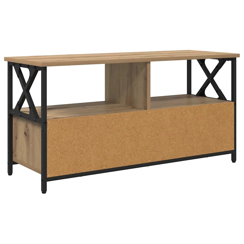 Mobile TV con cassetto-Credenza TV-Console TV Rovere artigianale 90 x 33 x 45 cm