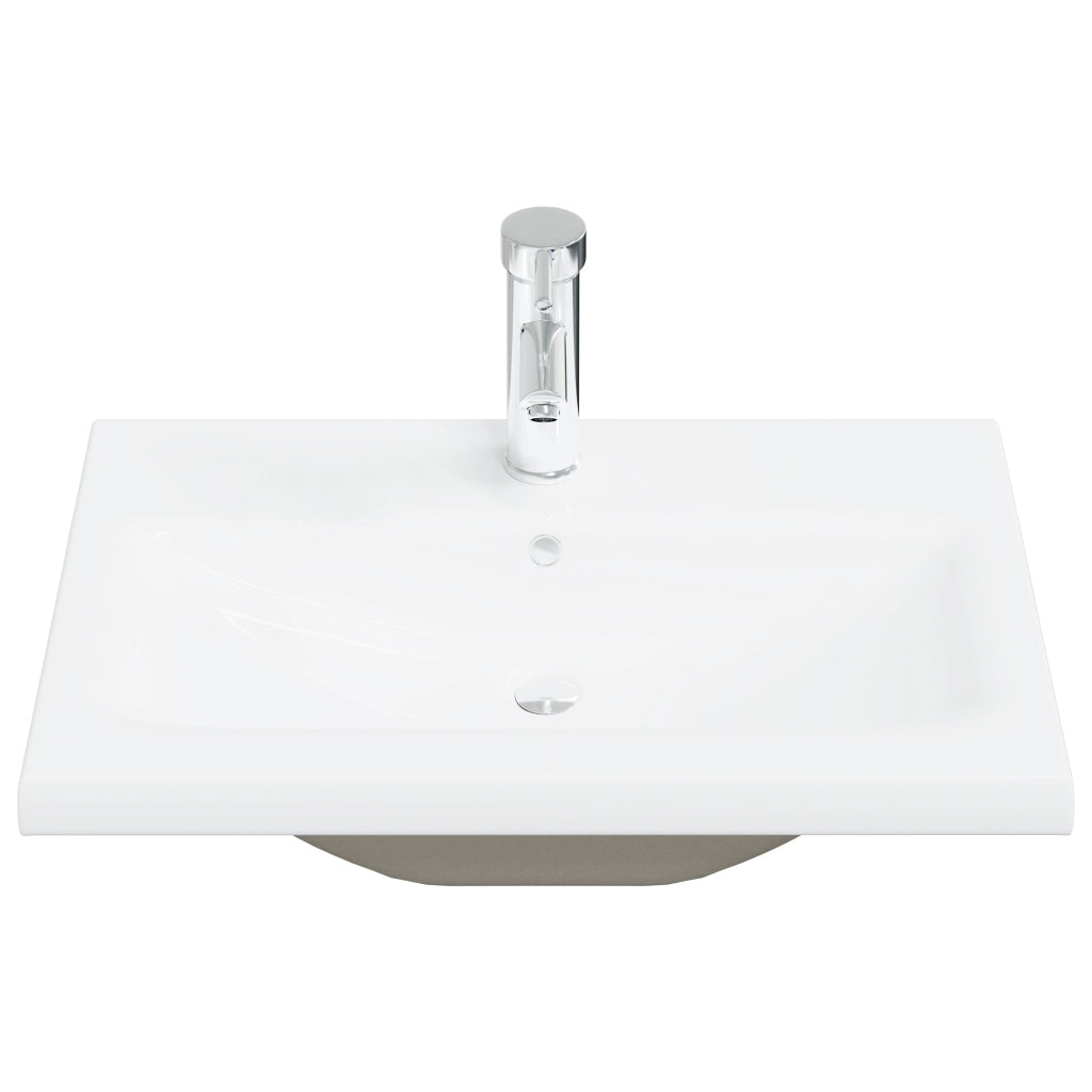 Mobile Lavabo  con Lavabo Integrato Rovere Nero Legno Ingegnerizzato