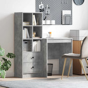 Scrivania con cassetto con lo scaffale 2 pcs Grigio cemento 3337340