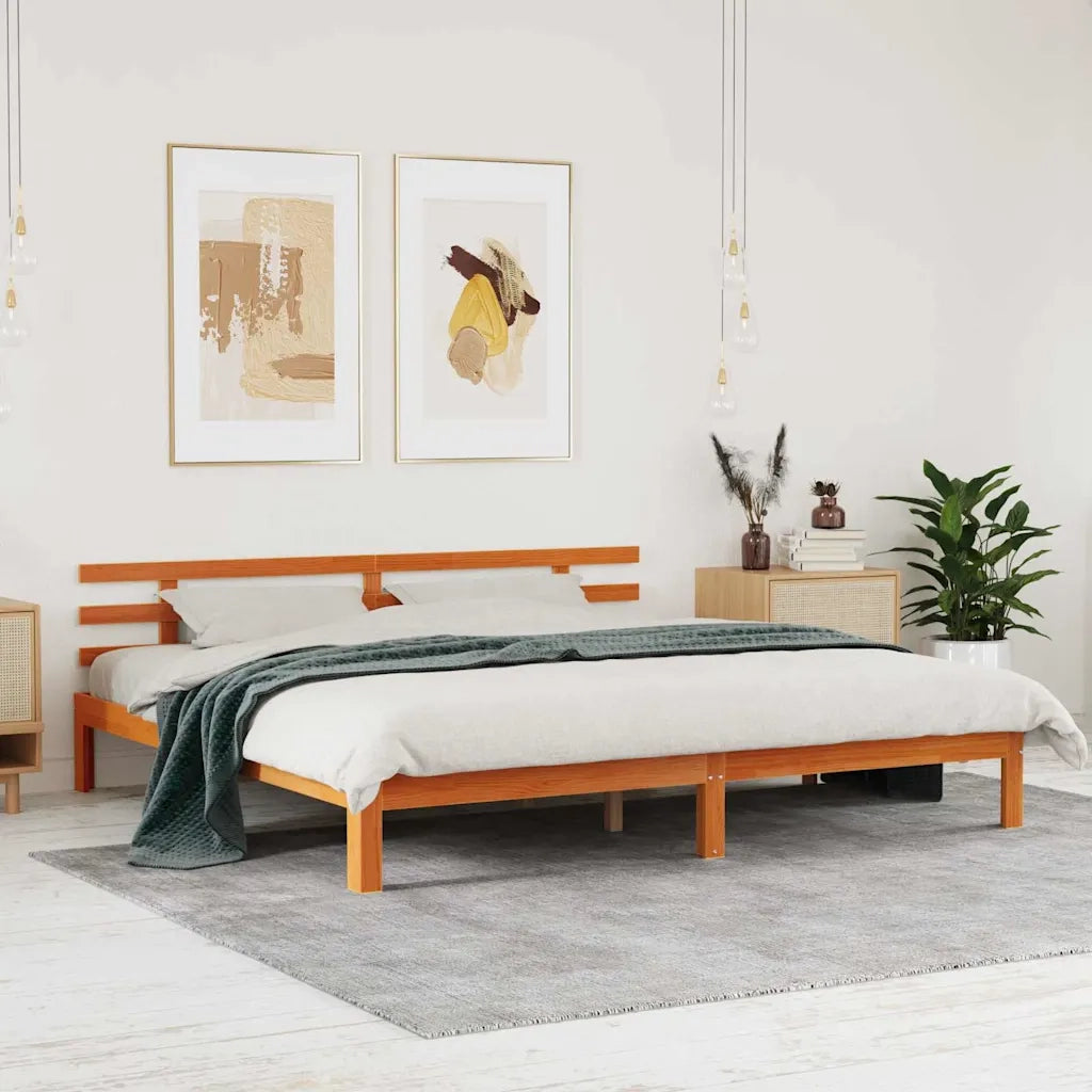 Struttura del letto Marrone cerato 203.5 x 205.5 x 69.5 cm 876946