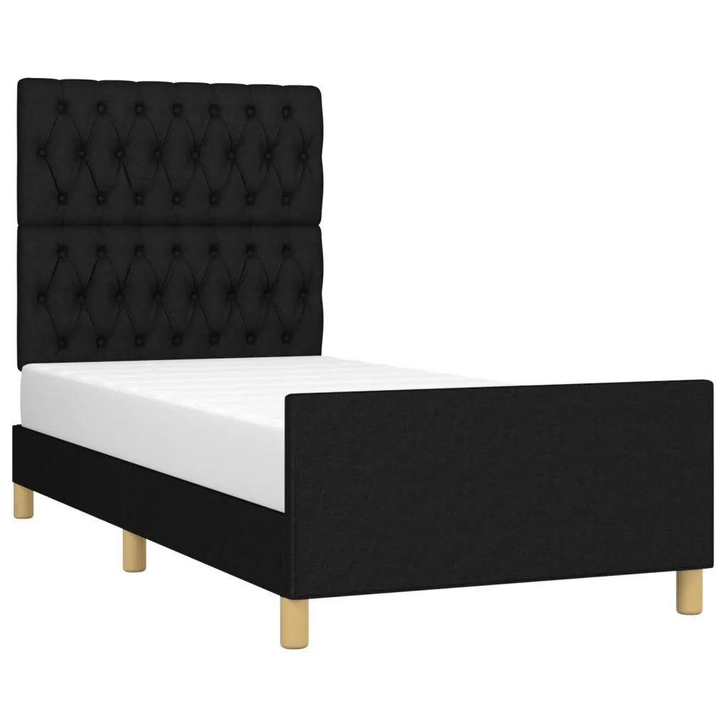 Giroletto senza Materasso Nero 90x190 cm in Tessuto