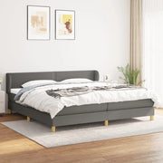 Giroletto a Molle con Materasso Grigio Scuro 200x200 cm Tessuto 3126750