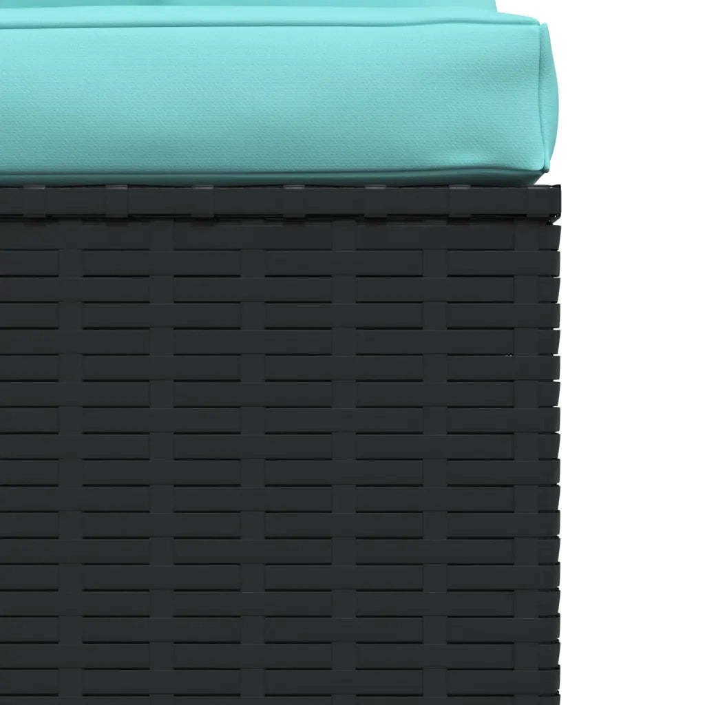Divano a 3 Posti con Cuscini in Polyrattan Nero cod mxl 35117