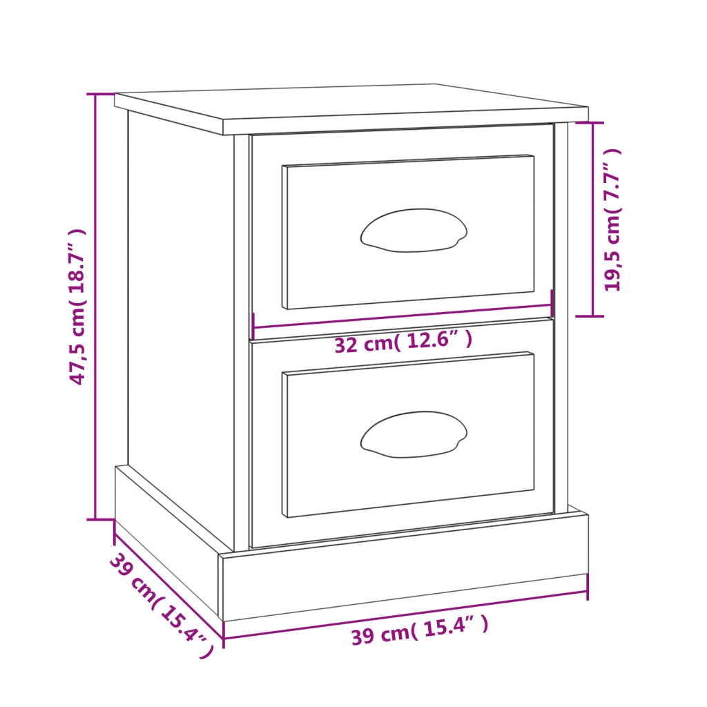 Comodino | Armadio da Notte | Mobiletto da notte Rovere Sonoma 39x39x47,5 cm in Legno Multistrato