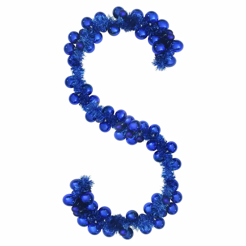 Ghirlanda di Palline di Natale Blu 186 cm Polistirolo