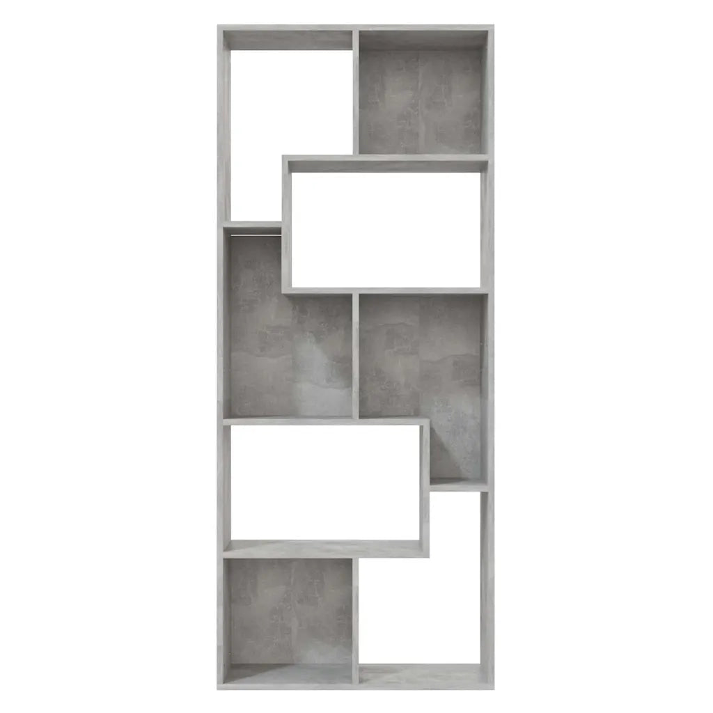 Libreria-Scaffale per Libri-Mobile di Stoccaggio Grigio Cemento 67x24x161 cm in Legno Multistrato