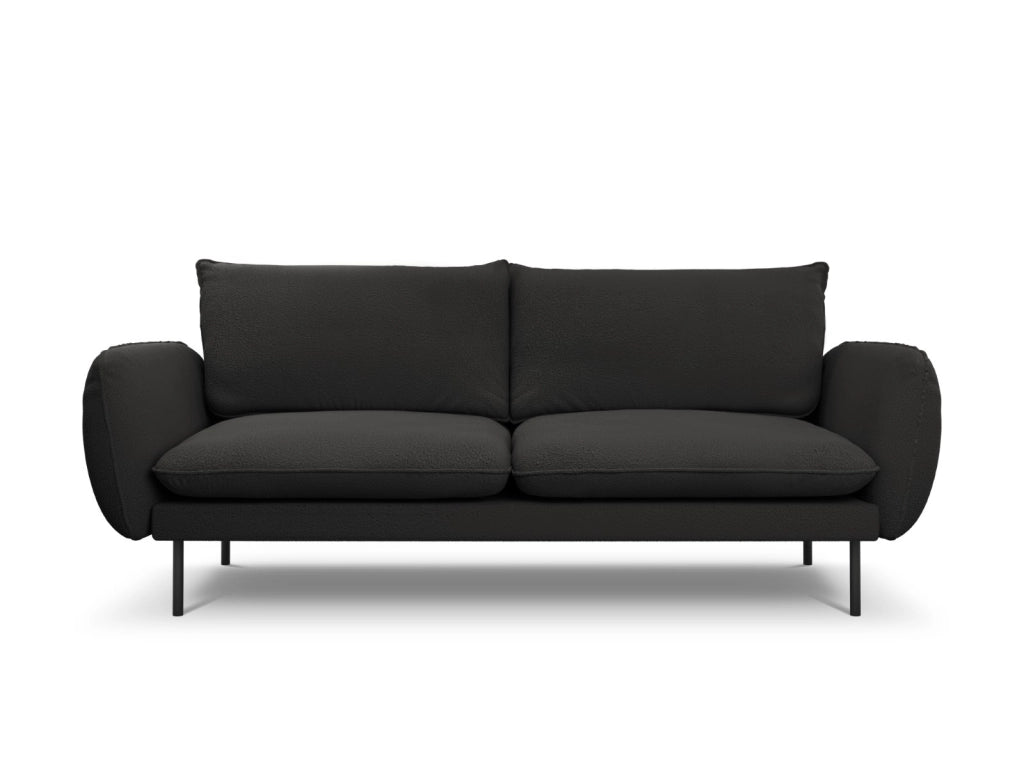 Cosmopolitan Design - Divano "Vienna" 3 posti in bouclé nero 