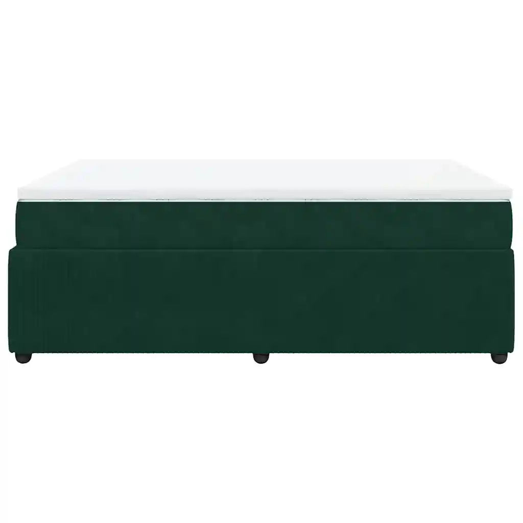 Giroletto a Molle con Materasso Verde Scuro 140x190 cm Velluto 3285641