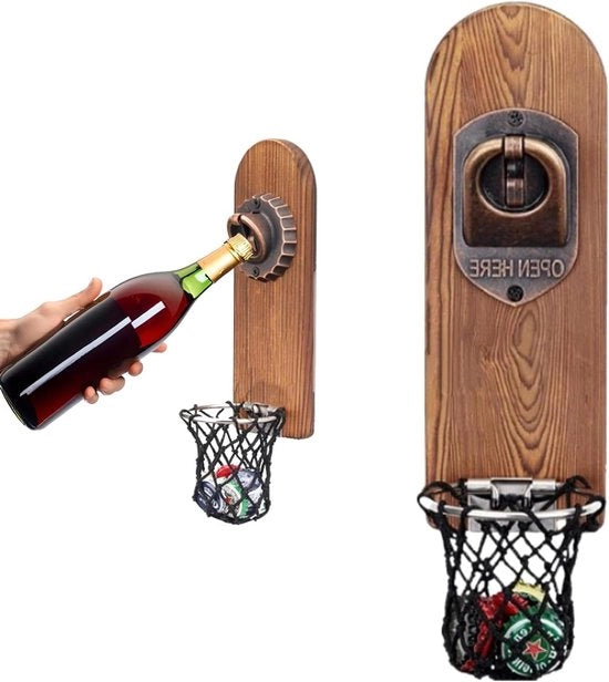 Apri Birra Plus - Opener per bottiglie di birra per parete con contenitore per cappelli di birra - Regalo ideale per bar per appassionati di birra, design vintage 

Modello: 
Inovra Plus