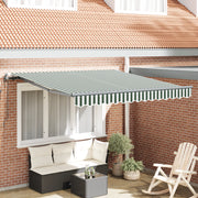 Tenda Retrattile Automatica  Verde e Bianca 350x250 cm
