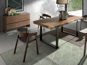 Cassettiera in noce con piano in vetro temperato