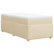 Letto singolo | Letto per adulti | Giroletto a Molle con Materasso Crema 90x190 cm in Tessuto